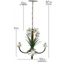 Ver imagem 3 de Lustre Artesanal em Ferro para Sala de Estar com Florzinha Simples - Branco