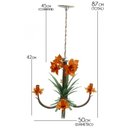 Ver imagem 3 de Lustre Artesanal em Ferro para Sala de Estar com Florzinha Simples - Laranja