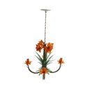 Ver imagem 2 de Lustre Artesanal em Ferro para Sala de Estar com Florzinha Simples - Laranja