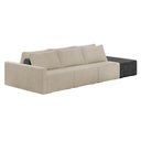 Ver imagem 1 de Sofá Ilha 3 Lugares Living 372cm Modulado Sala Lary Bouclê Bege/pu Pto K01 - D'Rossi