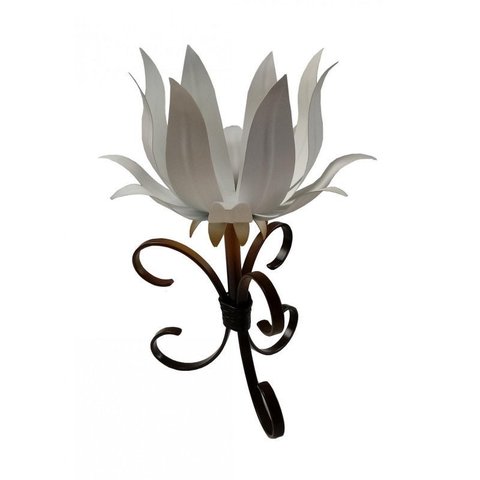 Castiçal de Metal Rustico Artesanal para Mesa de Jantar e Sala - Branco & Verniz
