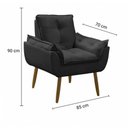 Ver imagem 5 de Sofá Conjunto Poltrona e Sofá Pequeno 2 Lugares Fixo 140cm Preto