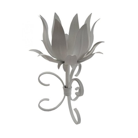 Castiçal de Metal Rustico Artesanal para Mesa de Jantar e Sala - Branco