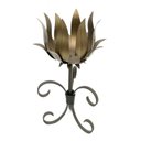 Ver imagem 1 de Castiçal de Metal Rustico Artesanal para Mesa de Jantar e Sala - Verniz