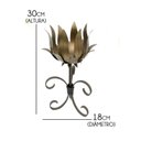 Ver imagem 2 de Castiçal de Metal Rustico Artesanal para Mesa de Jantar e Sala - Verniz