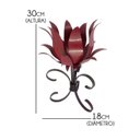 Ver imagem 2 de Castiçal de Metal Rustico Artesanal para Mesa de Jantar e Sala - Vermelho Escuro