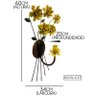 Luminária de Parede para Sala de Jantar em Ferro Artesanal e Flores - Amarelo - 2