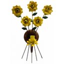 Ver imagem 1 de Luminária de Parede para Sala de Jantar em Ferro Artesanal e Flores - Amarelo