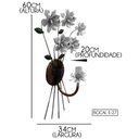 Ver imagem 2 de Luminária de Parede para Sala de Jantar em Ferro Artesanal e Flores - Branco