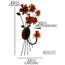 Ver imagem 2 de Luminária de Parede para Sala de Jantar em Ferro Artesanal e Flores - Laranja