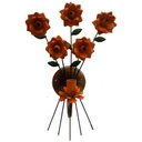 Ver imagem 1 de Luminária de Parede para Sala de Jantar em Ferro Artesanal e Flores - Laranja