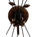 Ver imagem 3 de Luminária de Parede para Sala de Jantar em Ferro Artesanal e Flores - Verniz