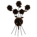 Ver imagem 1 de Luminária de Parede para Sala de Jantar em Ferro Artesanal e Flores - Verniz