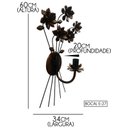 Ver imagem 2 de Luminária de Parede para Sala de Jantar em Ferro Artesanal e Flores - Verniz