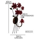 Ver imagem 2 de Luminária de Parede para Sala de Jantar em Ferro Artesanal e Flores - Vermelho Escuro