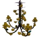 Ver imagem 1 de Lustre para Sala de Jantar Flores de Ferro Artesanal Rustico - Amarelo