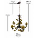 Ver imagem 3 de Lustre para Sala de Jantar Flores de Ferro Artesanal Rustico - Amarelo