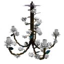 Ver imagem 1 de Lustre para Sala de Jantar Flores de Ferro Artesanal Rustico - Branco