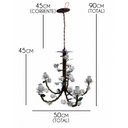 Ver imagem 3 de Lustre para Sala de Jantar Flores de Ferro Artesanal Rustico - Branco