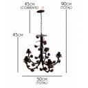 Ver imagem 3 de Lustre para Sala de Jantar Flores de Ferro Artesanal Rustico - Verniz