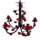 Ver imagem 1 de Lustre para Sala de Jantar Flores de Ferro Artesanal Rustico - Vermelho Escuro