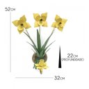 Ver imagem 1 de Luminária de Parede para Sala de Jantar de Ferro Artesanal com Flores - Amarelo