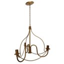 Ver imagem 1 de Lustre para Sala de Estar Artesanal de Ferro Rustico 3 Bocais Cecília - Dourado