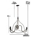 Ver imagem 2 de Lustre para Sala de Estar Artesanal de Ferro Rustico 3 Bocais Cecília - Verniz