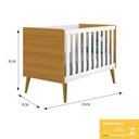 Ver imagem 4 de Berço Mini Cama Theo Retrô Branco/Savana com Pés Amadeirado e Colchão D18 - Reller Móveis