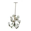 Ver imagem 2 de Luminária de Teto com Flores para Sala de Jantar em Ferro Envelhecida - Branco