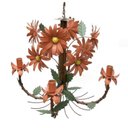 Ver imagem 1 de Luminária de Teto com Flores para Sala de Jantar em Ferro Envelhecida - Laranja