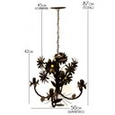 Ver imagem 2 de Luminária de Teto com Flores para Sala de Jantar em Ferro Envelhecida - Verniz
