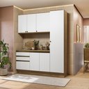 Ver imagem 1 de Armário de Cozinha Compacta 100% Mdf 190cm Nogueira/branco Celeste Kappesberg