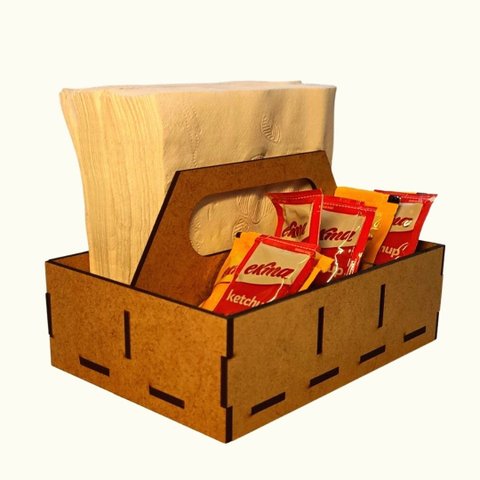 Porta Guardanapo e Sachê em MDF - Kit 10 Unidades