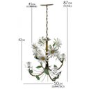 Ver imagem 3 de Luminária Sala de Jantar Rustica em Ferro com Flores com 04 Bocas - Branco