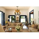 Ver imagem 4 de Luminária Sala de Jantar Rustica em Ferro com Flores com 04 Bocas - Laranja