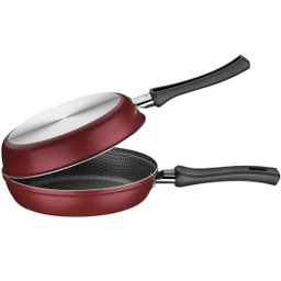 Omeleteira Alumínio Antiaderente Starflon Frigideira Dupla 20cm Loreto Vermelha Tramontina - 1