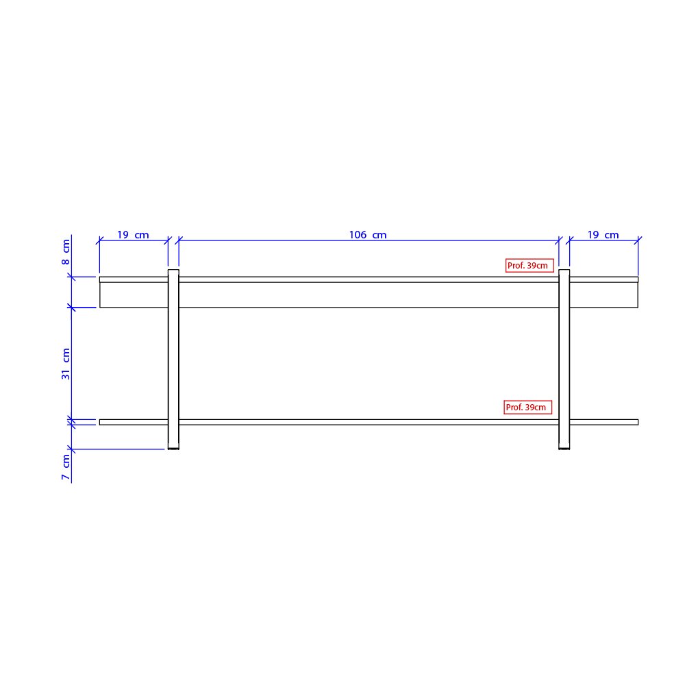 Rack para TV Habitat Preto e Tubos Pretos Carraro - 5