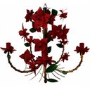 Ver imagem 1 de Luminária para Sala de Jantar em Ferro Rústica Artesanato Mineiro Fabricante - Vermelho Escuro