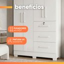 Ver imagem 6 de Guarda Roupas Solteiro 4 Portas 3 Gavetas com Chave Tami