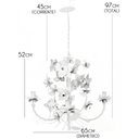 Ver imagem 3 de Luminária de Teto Artesanal Classica com Flores de Ferro Sala de Jantar - Branco