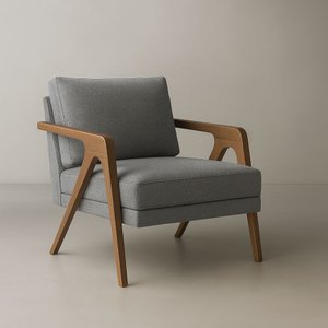 Poltrona Aurora Monalisa Linho Premium - Cinza