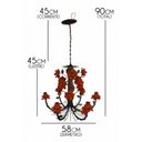 Ver imagem 2 de Lustre de Flores em Ferro Decorativo para Varanda Área Gourmet Rustica - Laranja