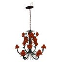 Ver imagem 4 de Lustre de Flores em Ferro Decorativo para Varanda Área Gourmet Rustica - Laranja