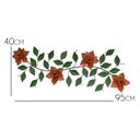 Ver imagem 2 de Arranjo de Parede Rústico Decorativo de Ferro e Lata Artesanal de Flor - Laranja