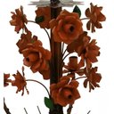 Ver imagem 5 de Lustre de Teto Simples Decorativo com Flores em Metal para Sala - Laranja