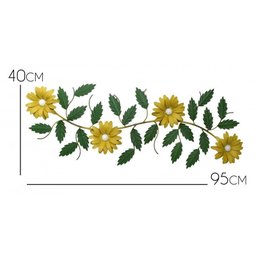 Arranjo de Ferro Artesanal para Parede Decoração Rústico Arvore Sala Jantar - Amarelo - 2