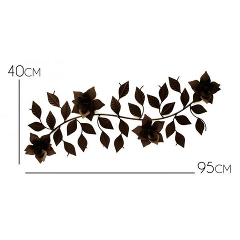 Arabesco Parede de Ferro Galho Artesanal Sala Varanda Área Gourmet - Verniz