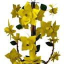 Ver imagem 6 de Lustre para Varanda Rustico Artesanal em Ferro e Lata com Flores - Amarelo