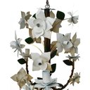 Ver imagem 6 de Lustre para Varanda Rustico Artesanal em Ferro e Lata com Flores - Branco & Verniz